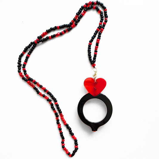 COLGANTE-LENTES CORAZON PARTÍO ROJO FL00476C