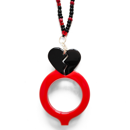 COLGANTE-LENTES CORAZON PARTÍO NEGRO FL00477C