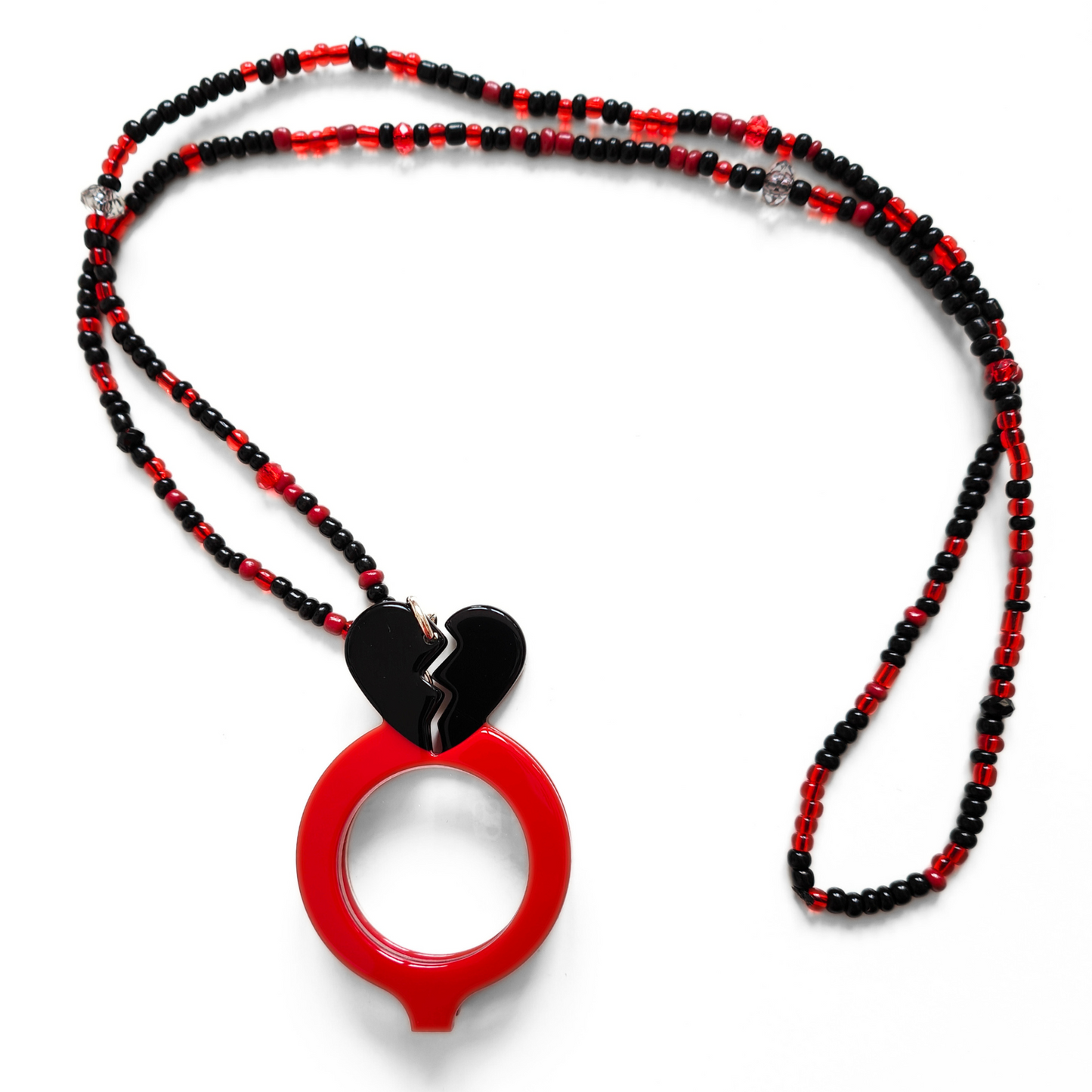 COLGANTE-LENTES CORAZON PARTÍO NEGRO FL00477C