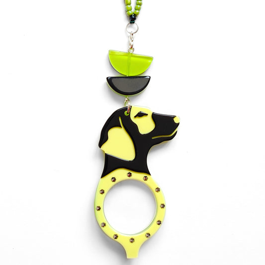 COLGANTE-LENTES PERRO PUNK VERDE FL00482C