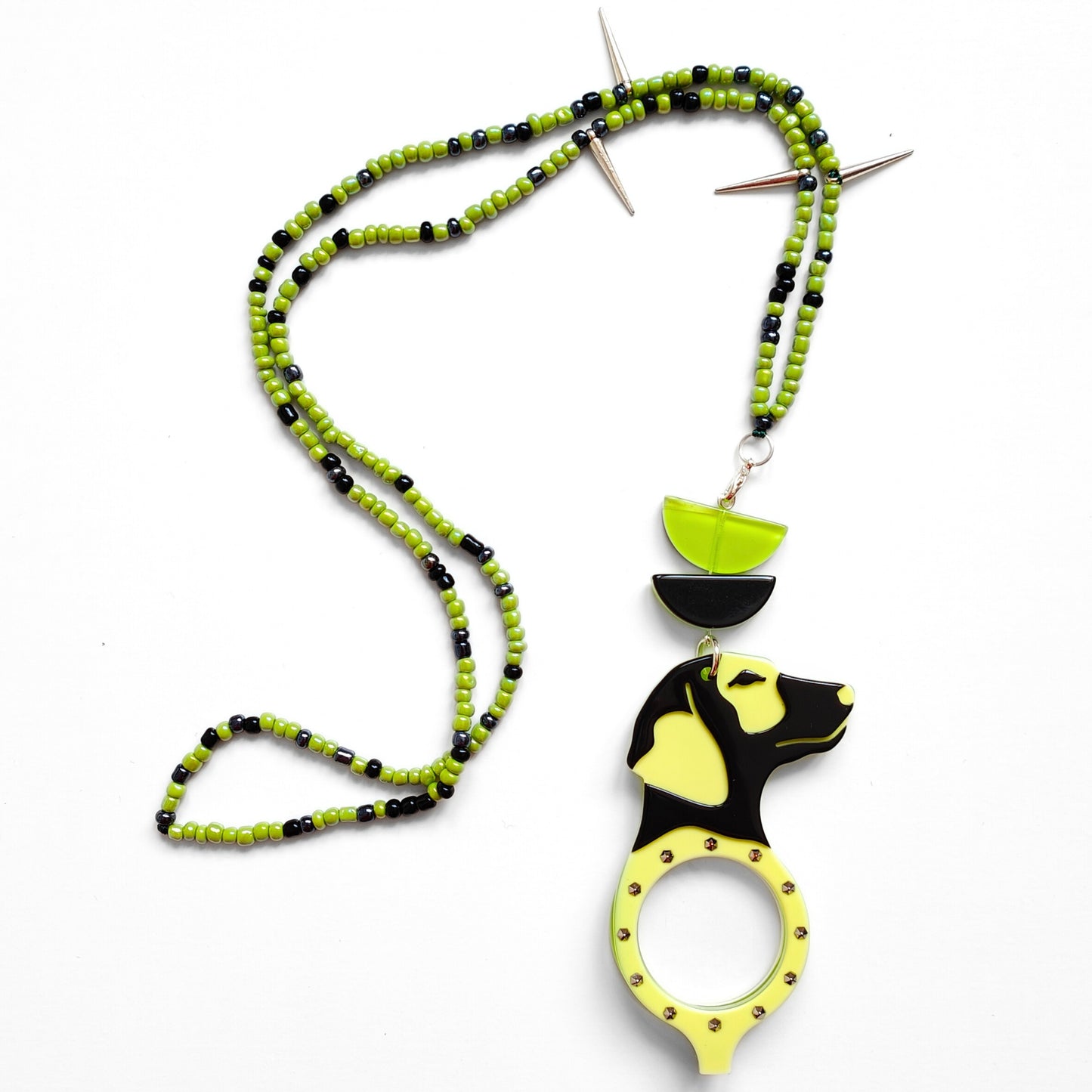 COLGANTE-LENTES PERRO PUNK VERDE FL00482C