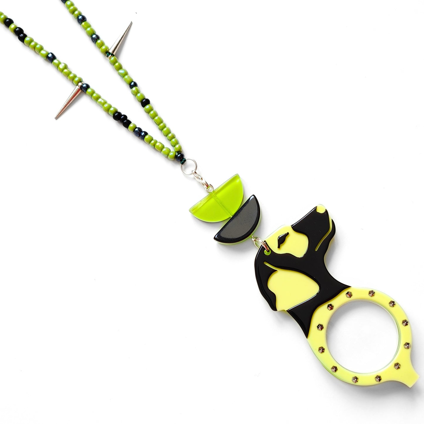 COLGANTE-LENTES PERRO PUNK VERDE FL00482C