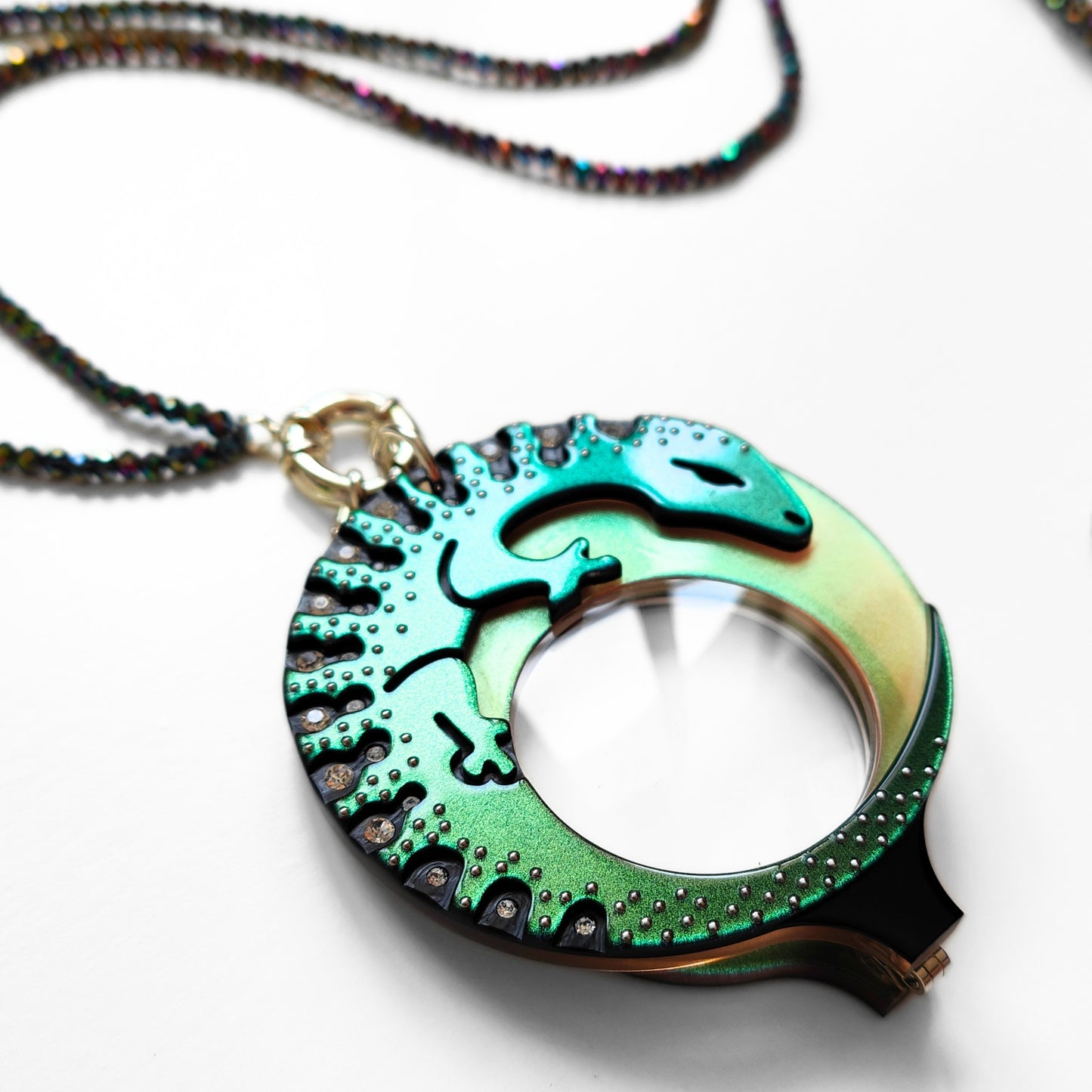 COLGANTE LAGARTO OCELADO VERDE FL00486C