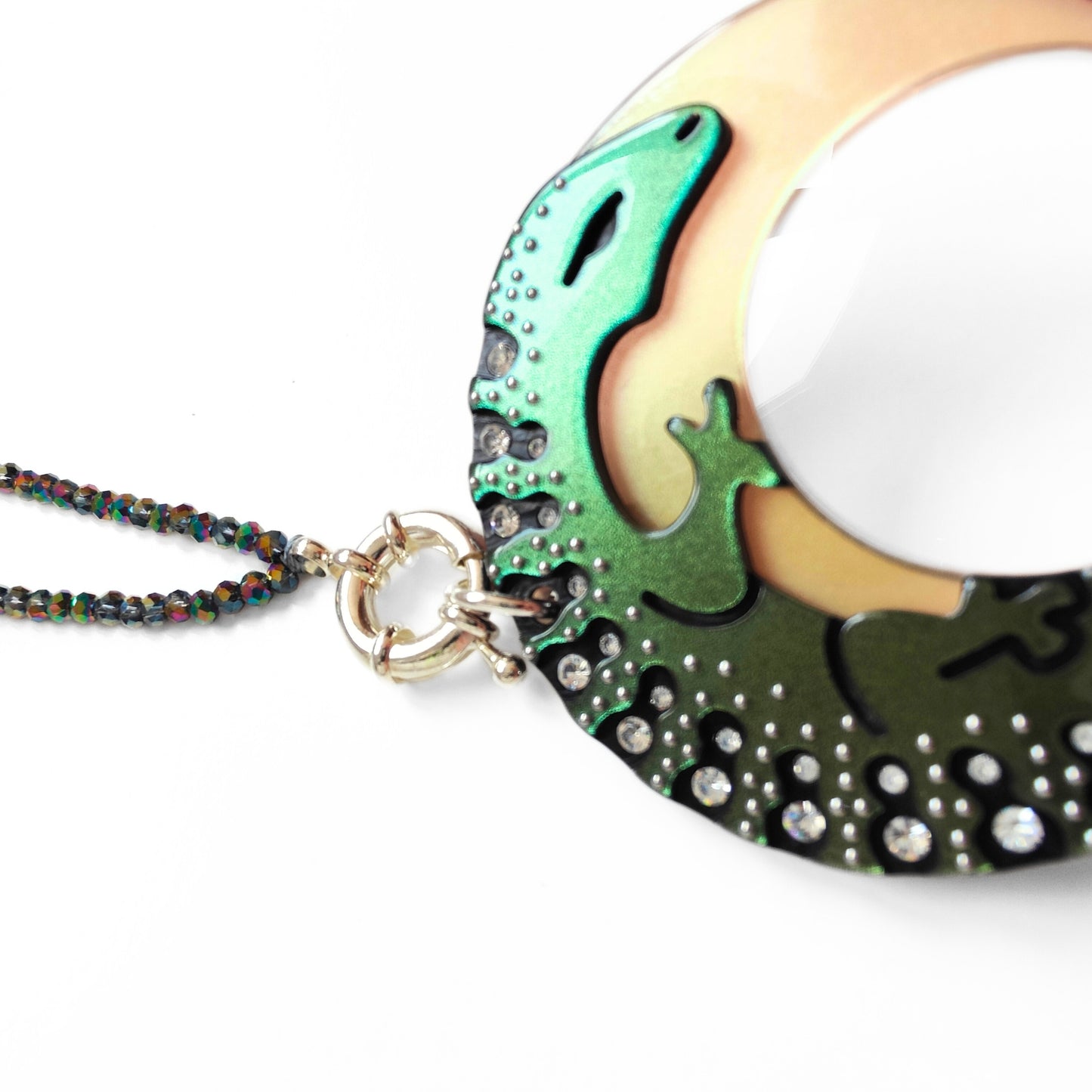 COLGANTE LAGARTO OCELADO VERDE FL00486C