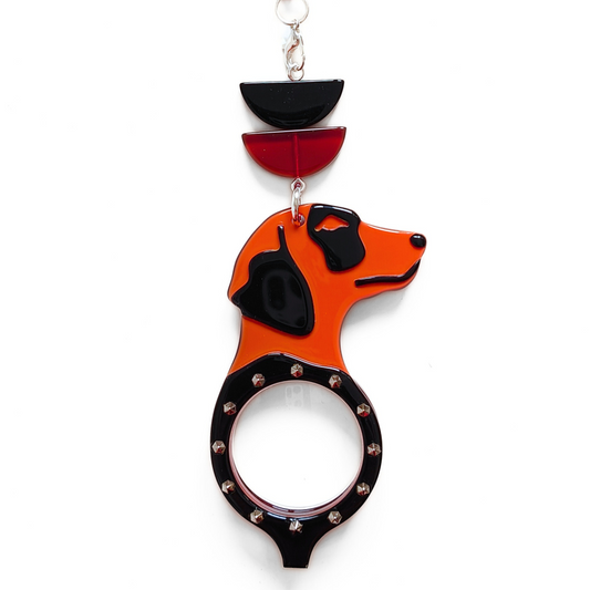 COLGANTE-LENTES PERRO PUNK NARANJA FL00481C
