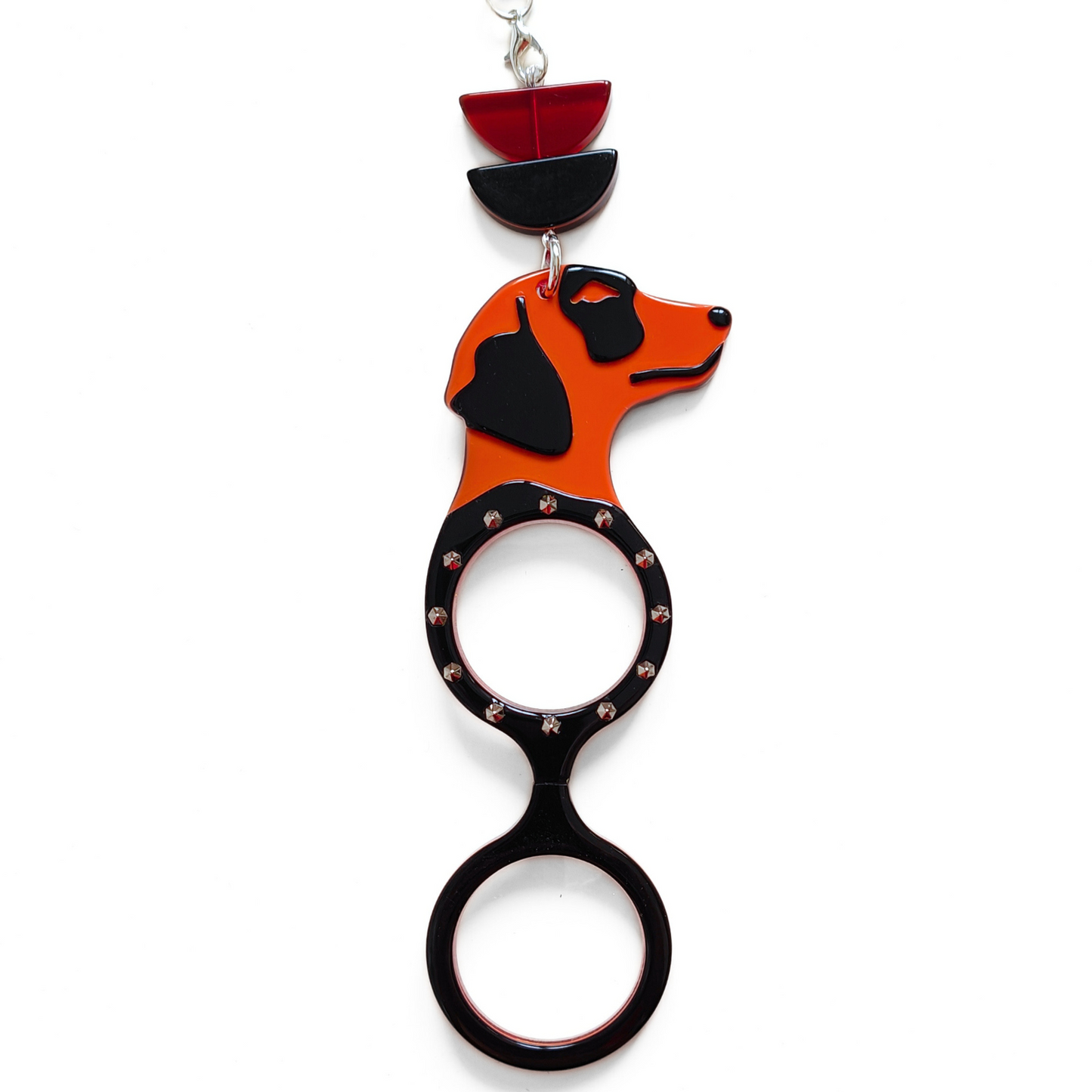 COLGANTE-LENTES PERRO PUNK NARANJA FL00481C