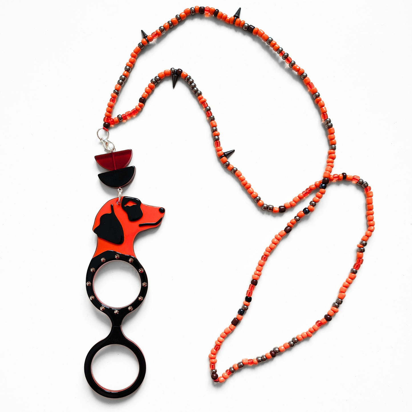 COLGANTE-LENTES PERRO PUNK NARANJA FL00481C