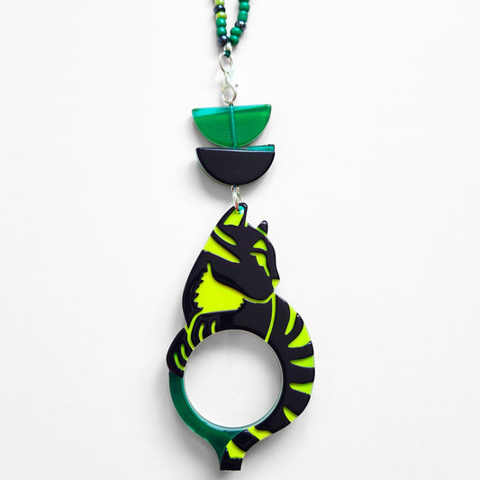 COLGANTE-LENTES GATO WARHOL VERDE FL00480C